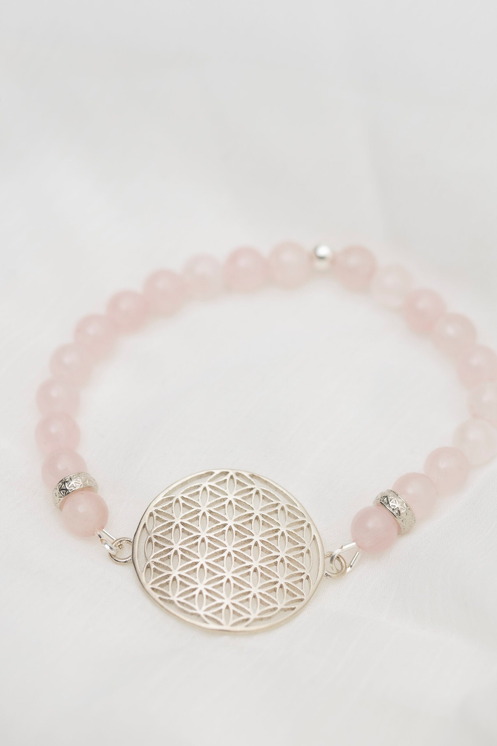 Flower Of Life Bracelet - Rose Quartz