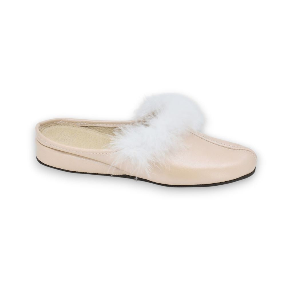 Trinity leather womenโs slippers โ Light pink