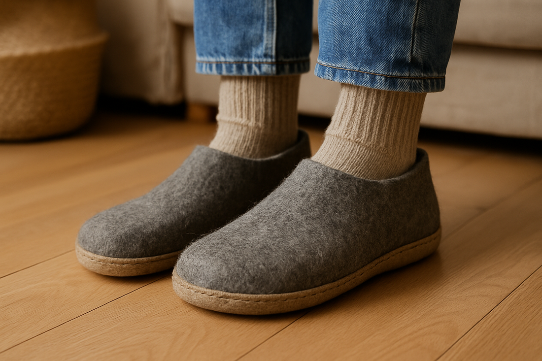 Slow-Fashion Aus Europa: Handgemachte Filzhausschuhe Aus Estland
