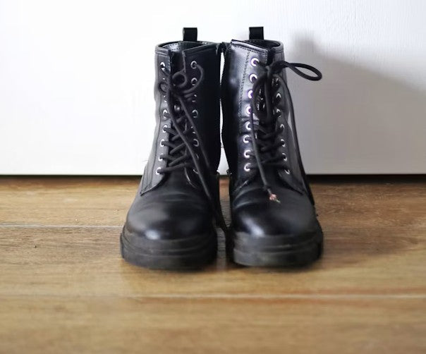 Leather boots prepared for proper storage