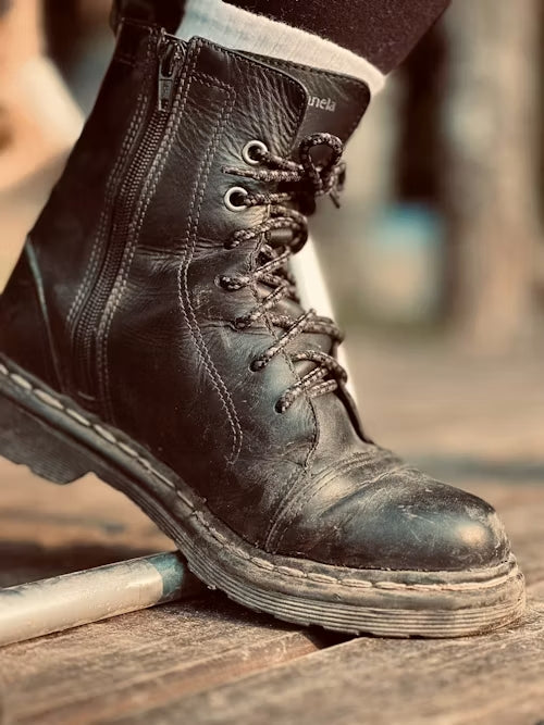 The most comfortable combat boots with cushioned construction and leather upper.