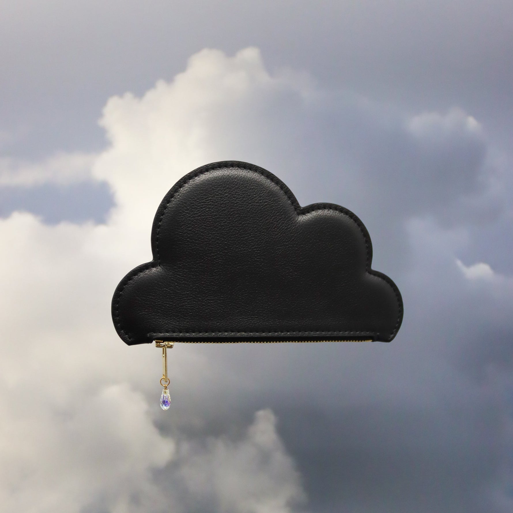 Leather Cloud Purse - Black