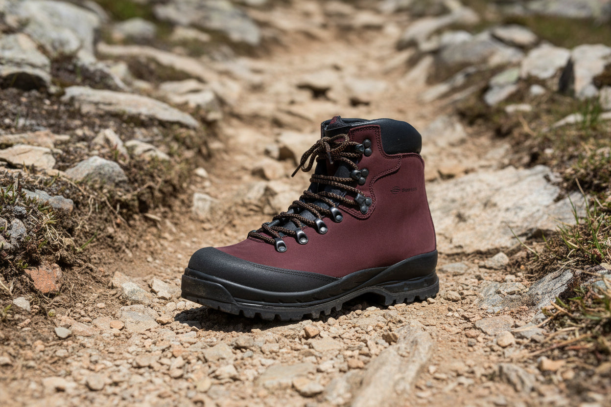 553P Botas de montaña burdeos