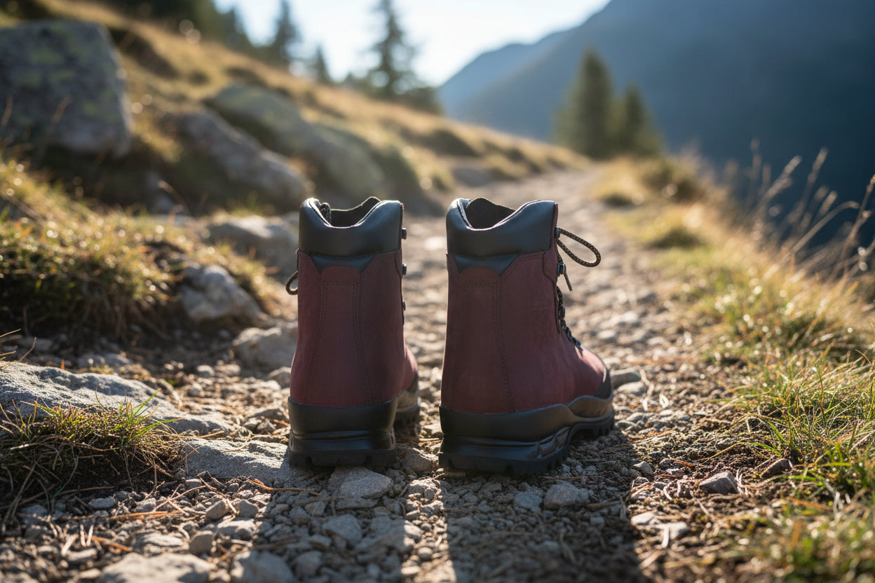 553P Botas de montaña burdeos