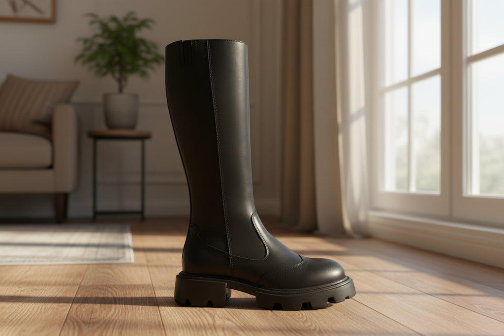  572 Ultraleichte, hohe Damenstiefel aus Nappaleder