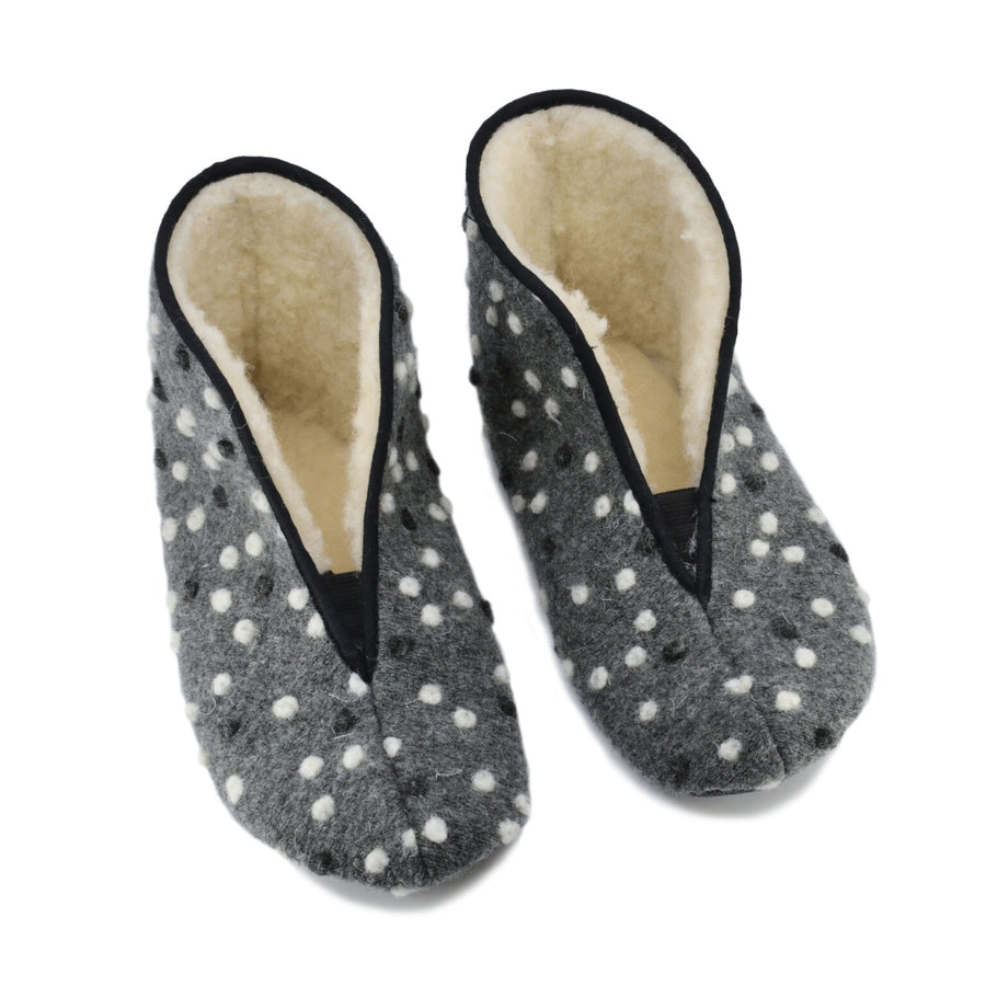 Barefoot vlnené papuče Trolla – bodky