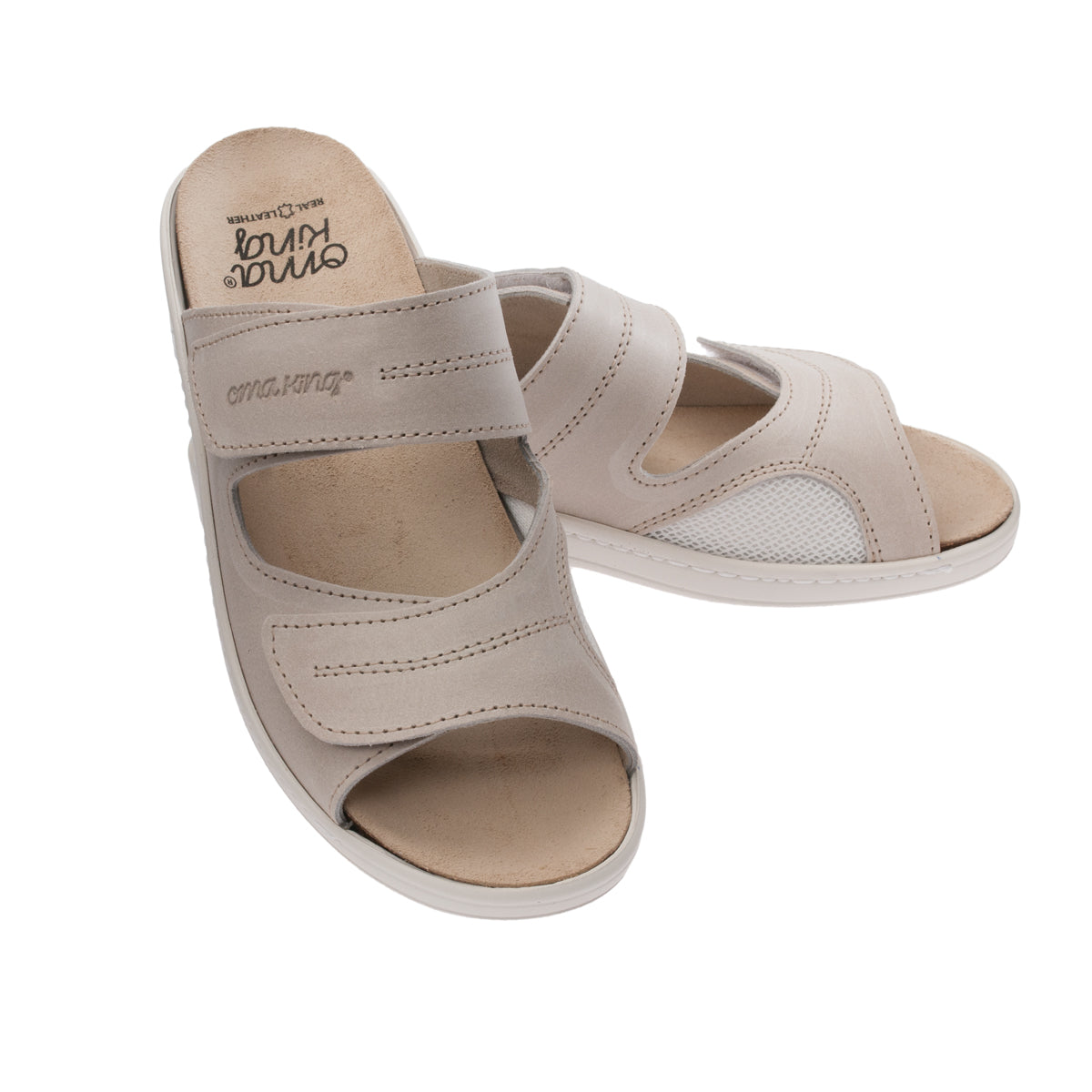 Professionelle, absatzgepolsterte Sandalen – Beige
