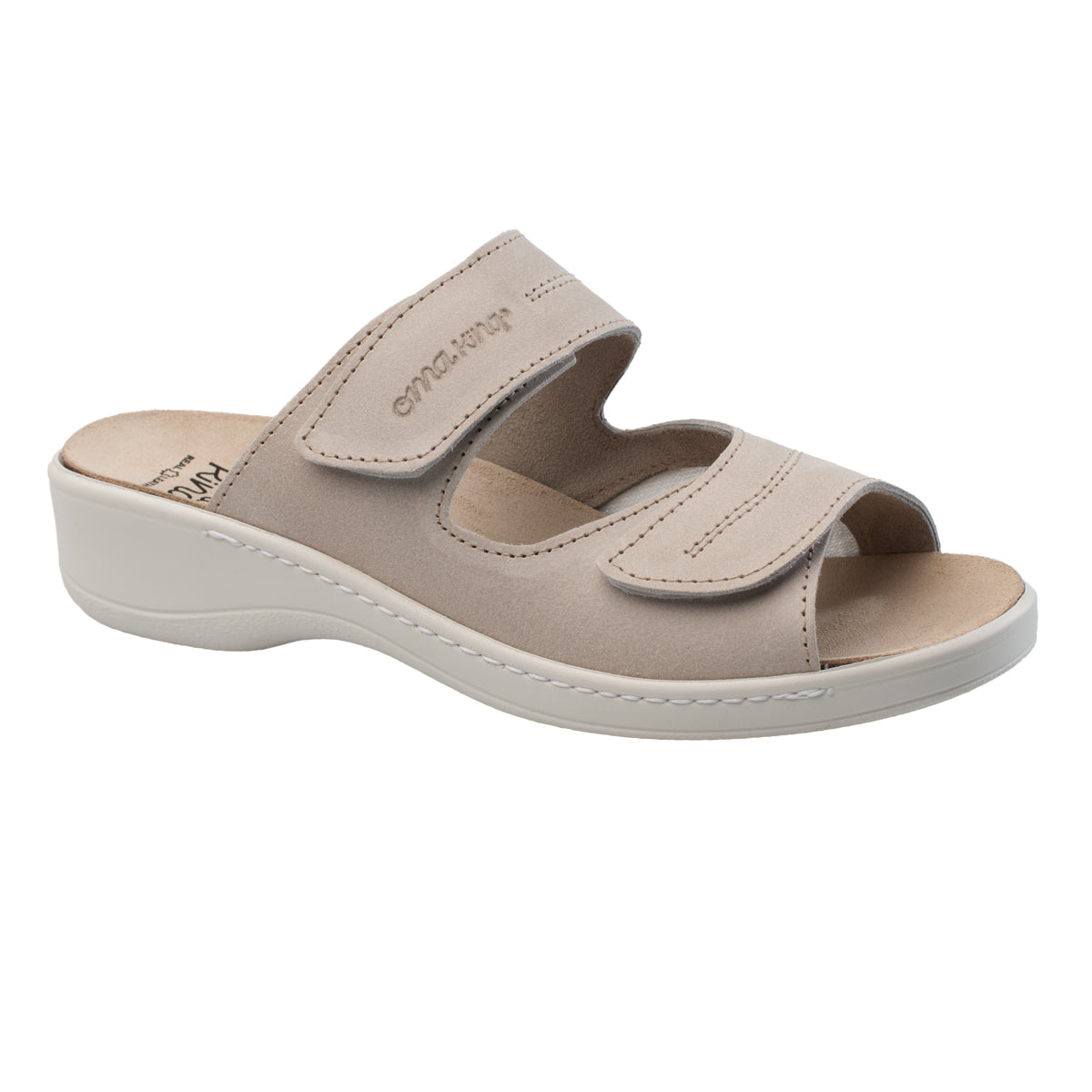 Professionelle, absatzgepolsterte Sandalen – Beige