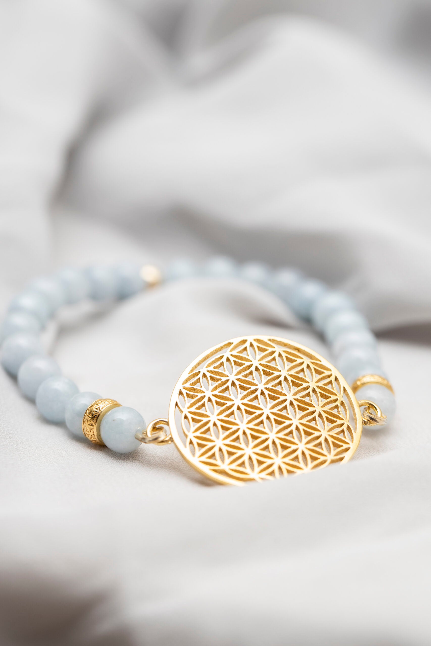 Flower Of Life Bracelet - Aquamarine