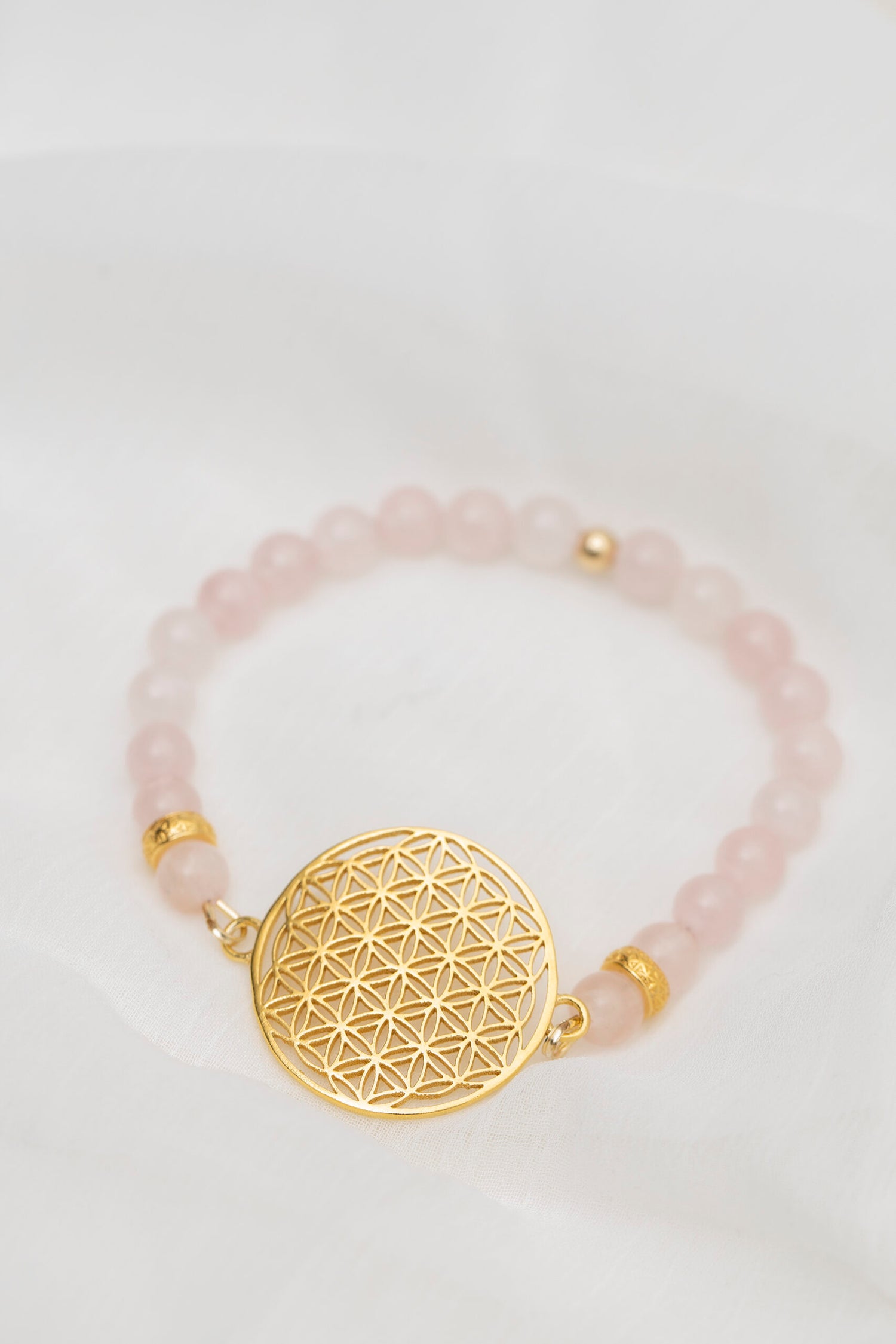 Flower Of Life Bracelet - Rose Quartz