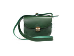 Natural Leather Saddle Bag Medium – Green