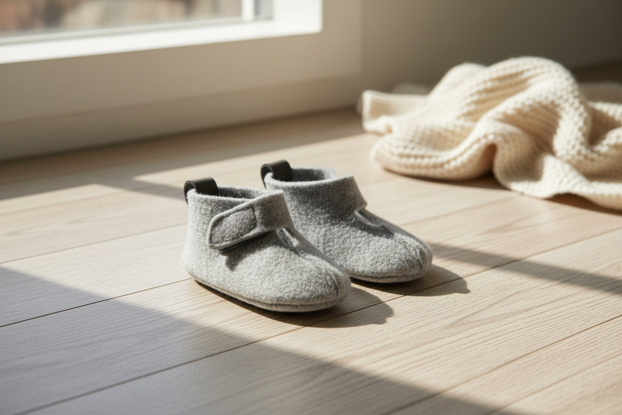 Pantuflas Infantiles Fieltro Natural KAKU