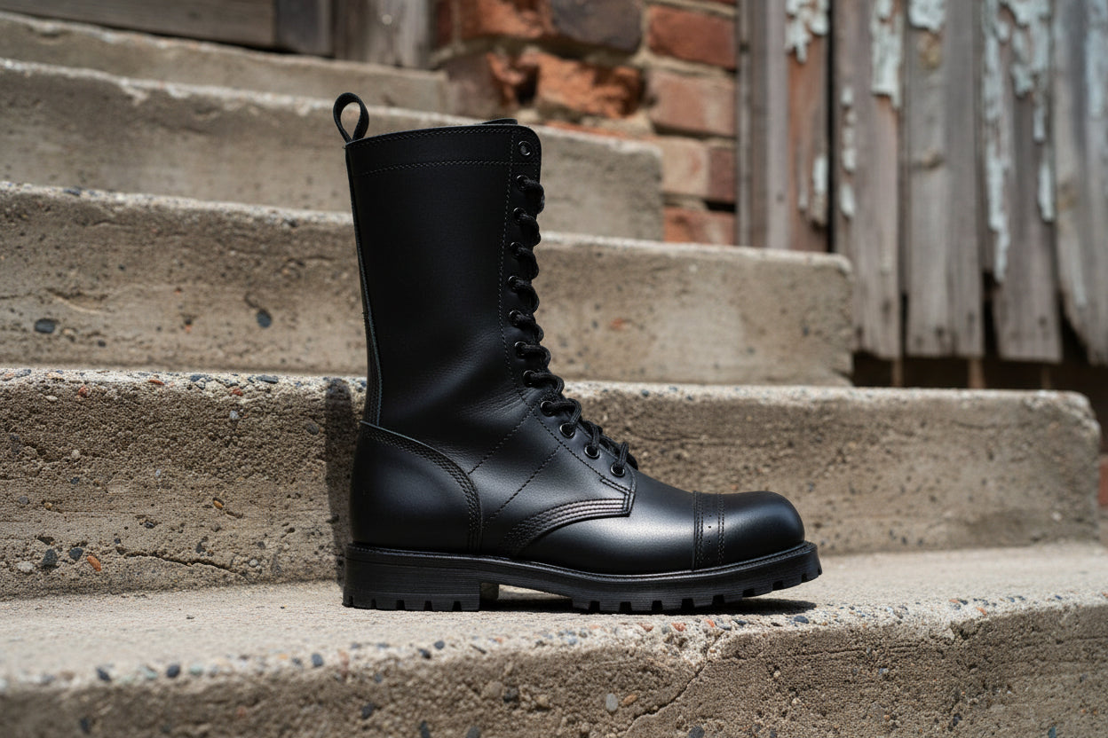 516 aka High Aviator Boots - Black