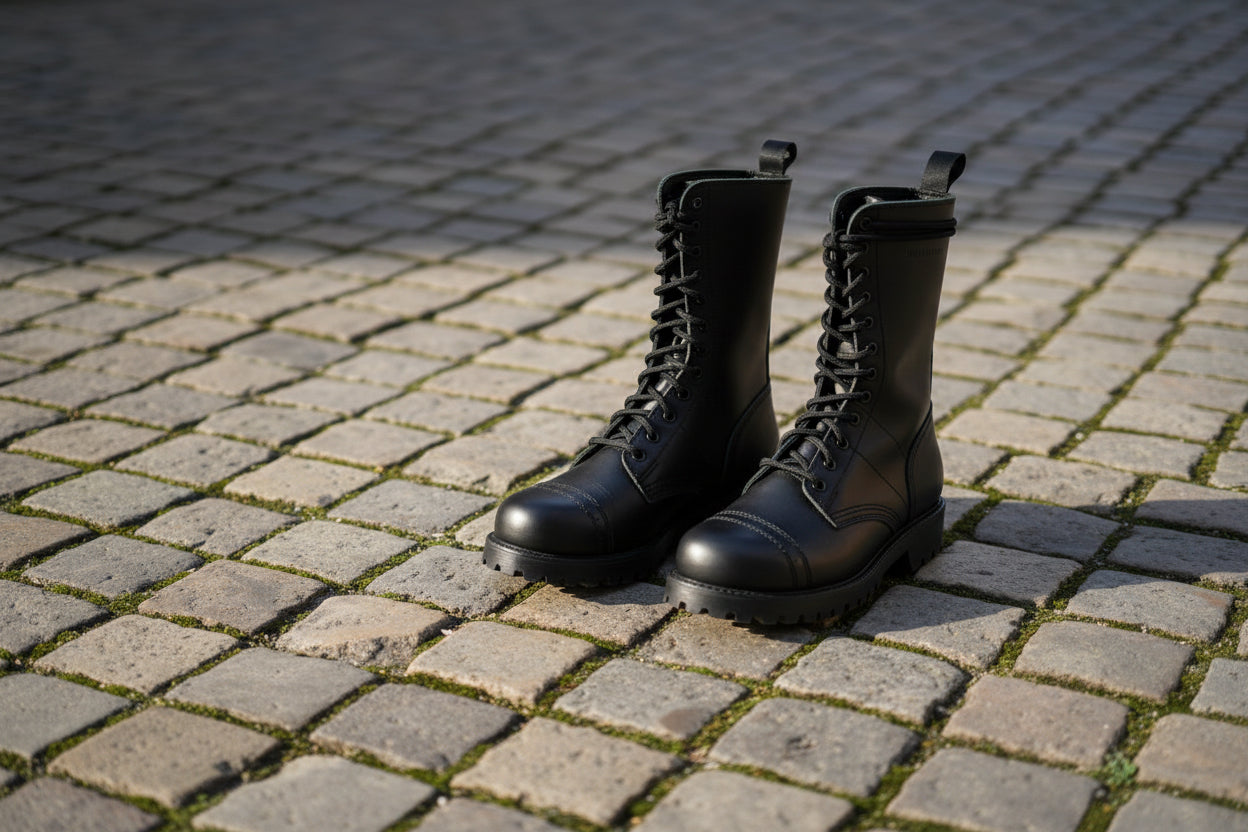 516 aka High Aviator Boots - Black