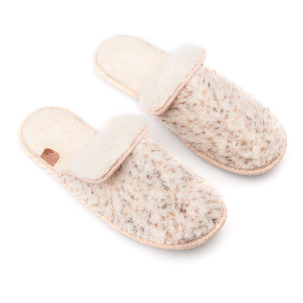 Pantofole in lana d'agnello Pähni - Beige