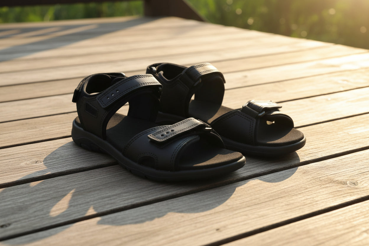 Sandalias de piel Liiva Mujer - Negro