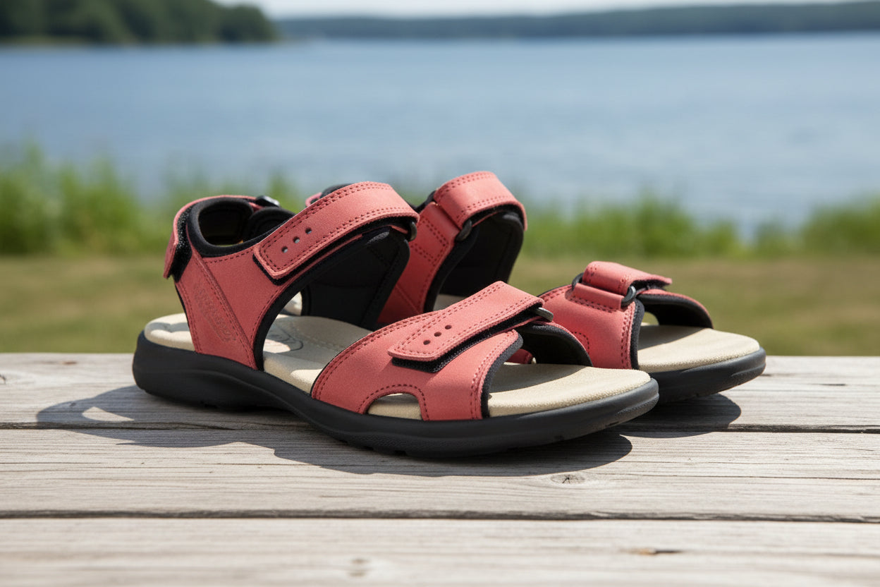 Liiva Sandalias de piel mujer - Rojo