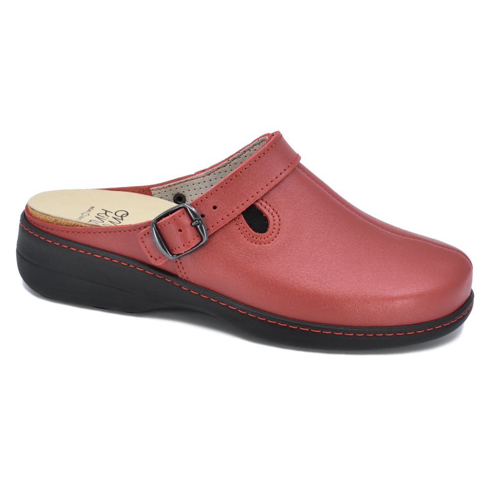 Loosu leren sandalen met gesloten neus - rood