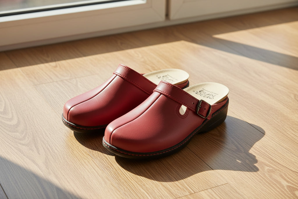 Loosu Sandalias De Piel Con Punta Cerrada - Rojo