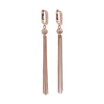 Metropolitan Glow White Tassel Earrings - Rose Gold and Silver