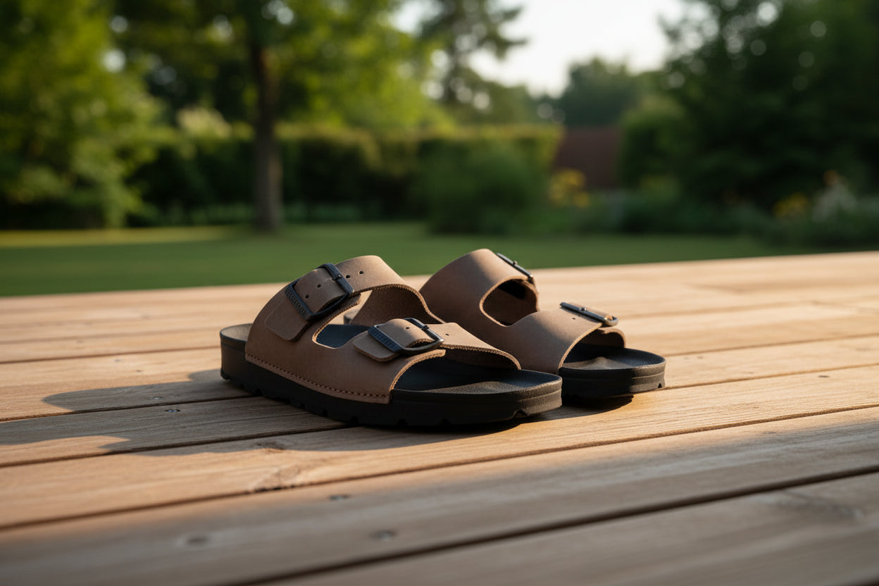 Sandalias Meeliku de Piel – Marrón/Negro 