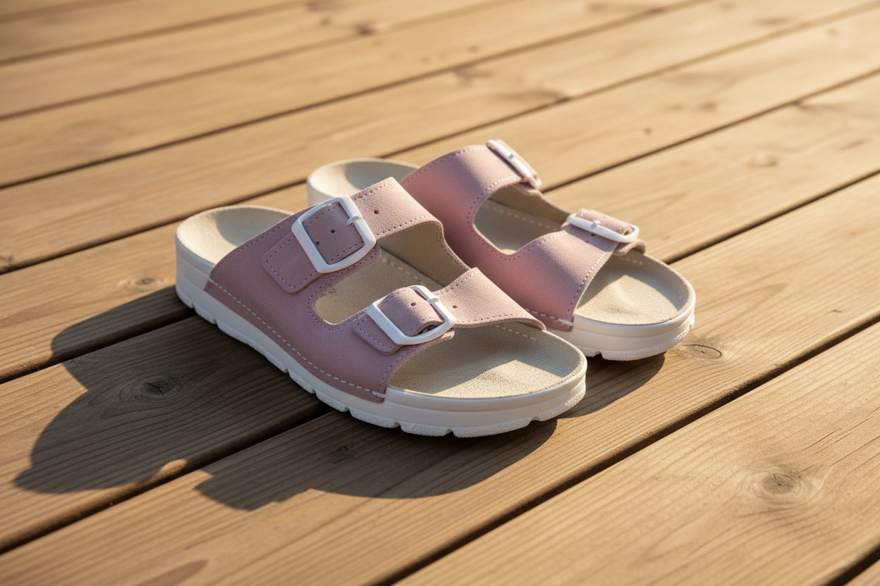 Sandalias Meeliku de Piel – Rosa/Blanco 