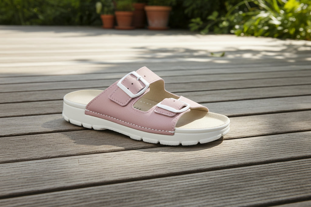 Sandalias Meeliku de Piel – Rosa/Blanco 