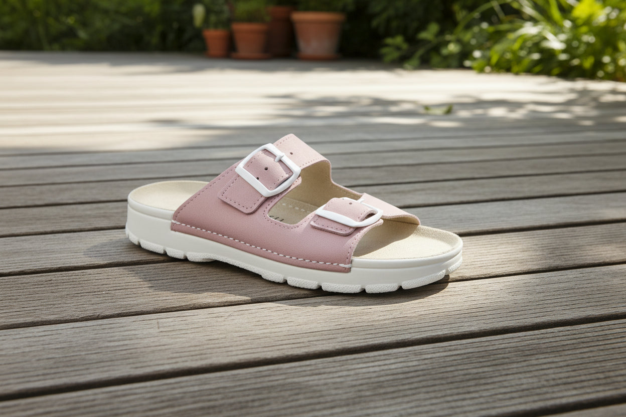 Sandalias Meeliku de Piel – Rosa/Blanco 
