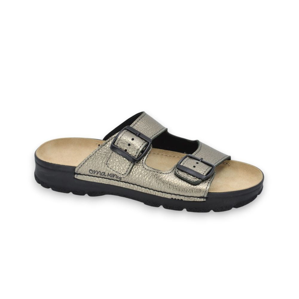 Meeliku Damen Ledersandalen – Metallic