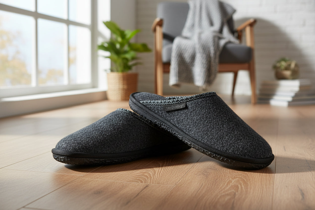 Pantuflas de Fieltro Natural Mustja