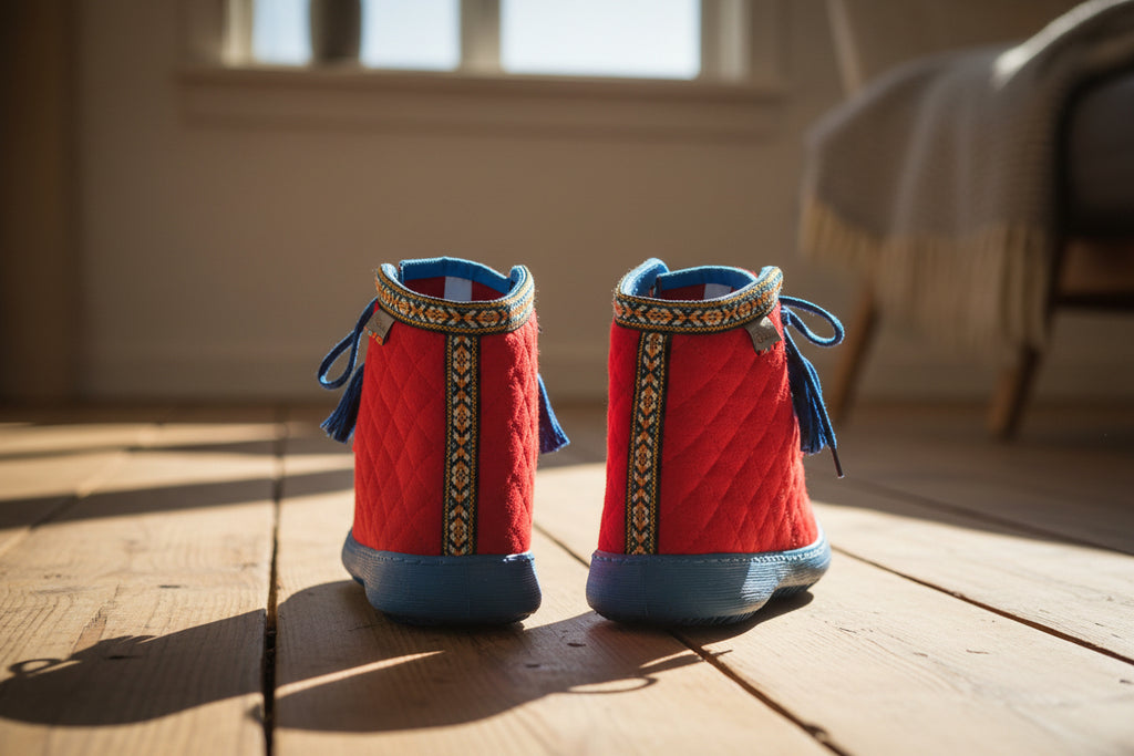 Nesna Lobben Felt Boots - Red