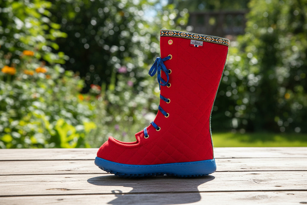 Polar Lobben Felt Boots - Red