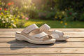 Sandalias con tacón acolchado profesional - Beige