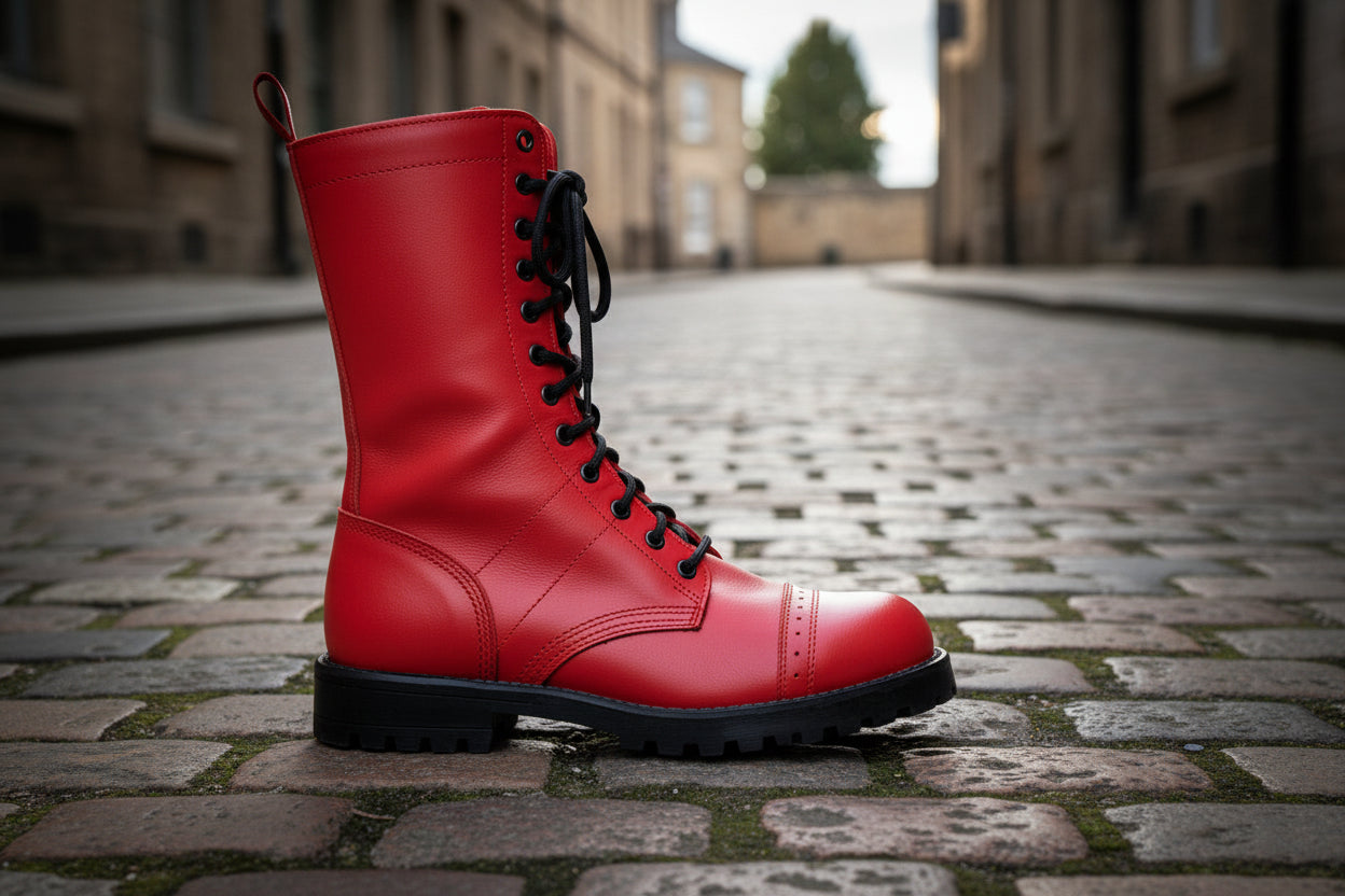 516 aka High Aviator Boots - Red