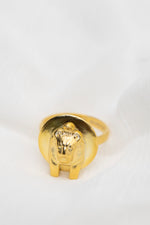 Sekhmet Fire Necklace Ring - Gold