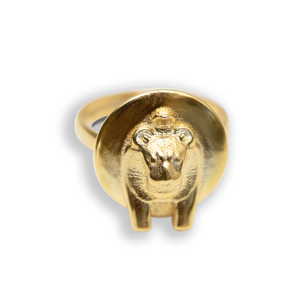 Sekhmet Fire Necklace Ring - Gold