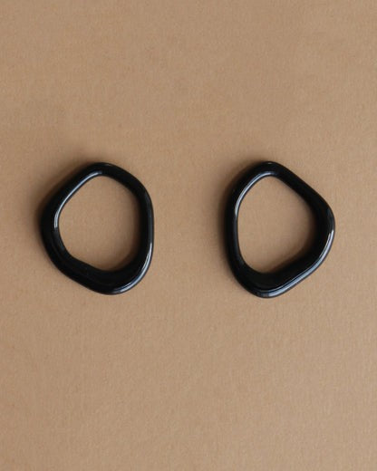 Arp Pearl and Porcelain Hoops - Black