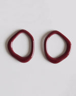 Arp Pearl and Porcelain Hoops- Burgundy