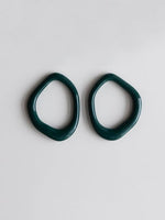 Arp Pearl and Porcelain Hoops - Dark Green
