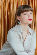 Arp Pearl and Porcelain Hoops - White