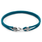 Canterbury Silver and Rope Bracelet - Ocean Blue