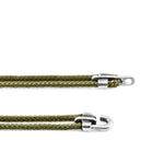 Canterbury Silver and Rope Bracelet - Khaki Green