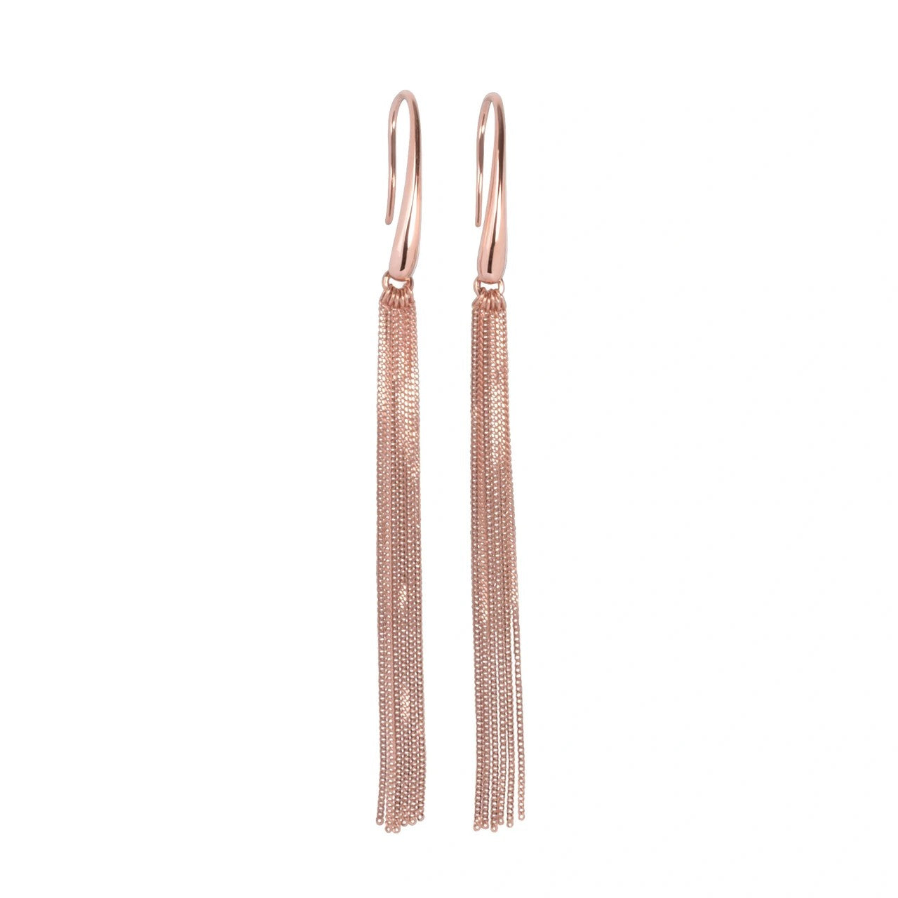 Cherie L-Tassel Earrings - Rose Gold and Silver