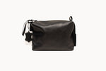 Leather Cosmetic Bag, Black - Medium