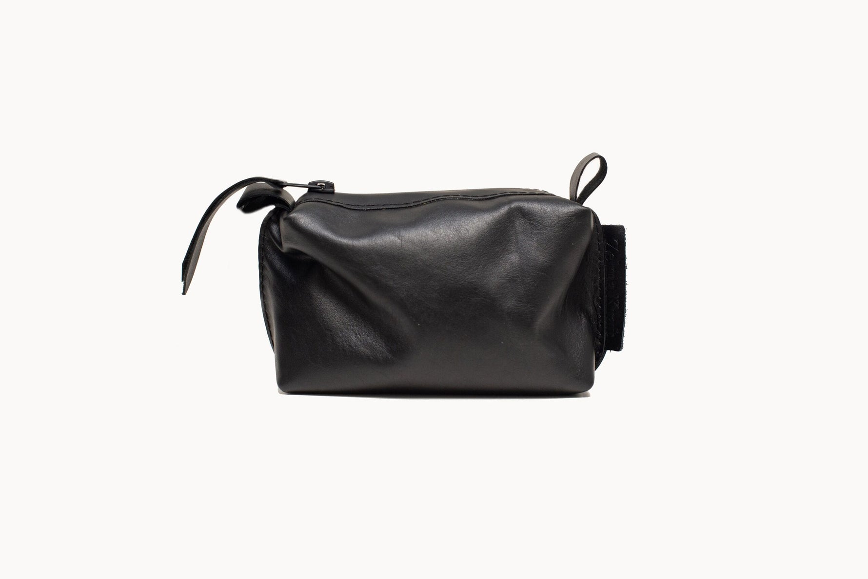 Leather Cosmetic Bag, Black - Small