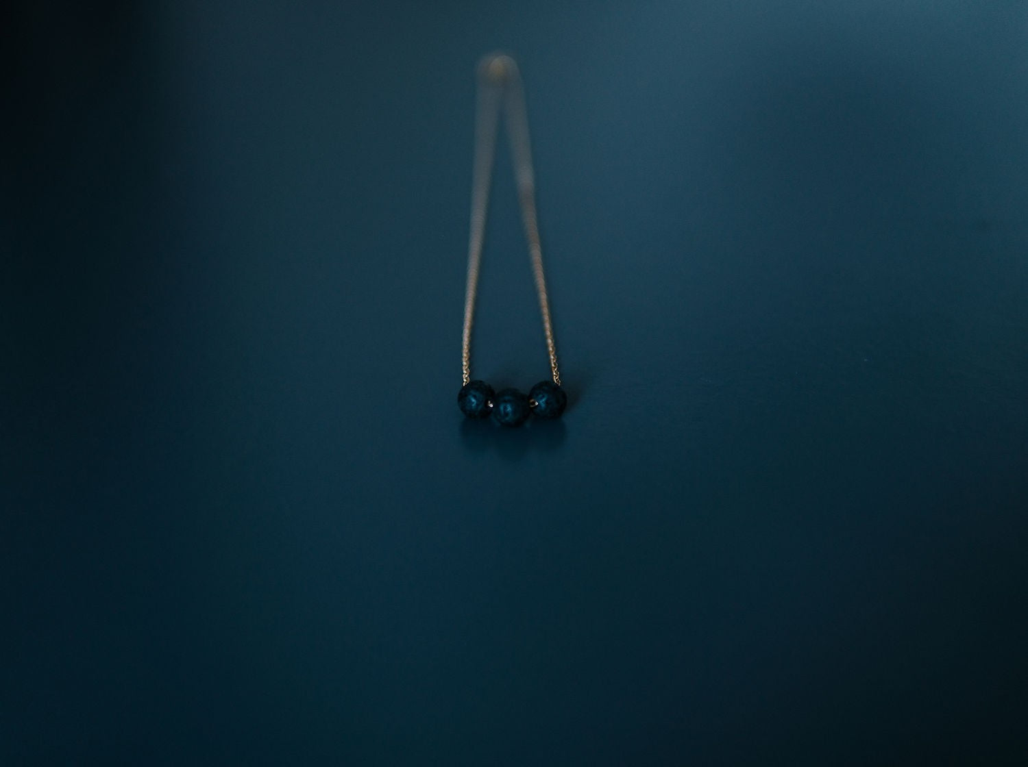 Diffuser Necklace with 3 Lava Beads