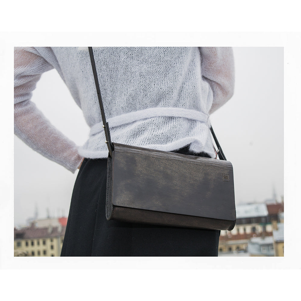Small Glossy Wood Clutch