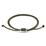 Edward Silver and Rope SKINNY Bracelet - Khaki Green