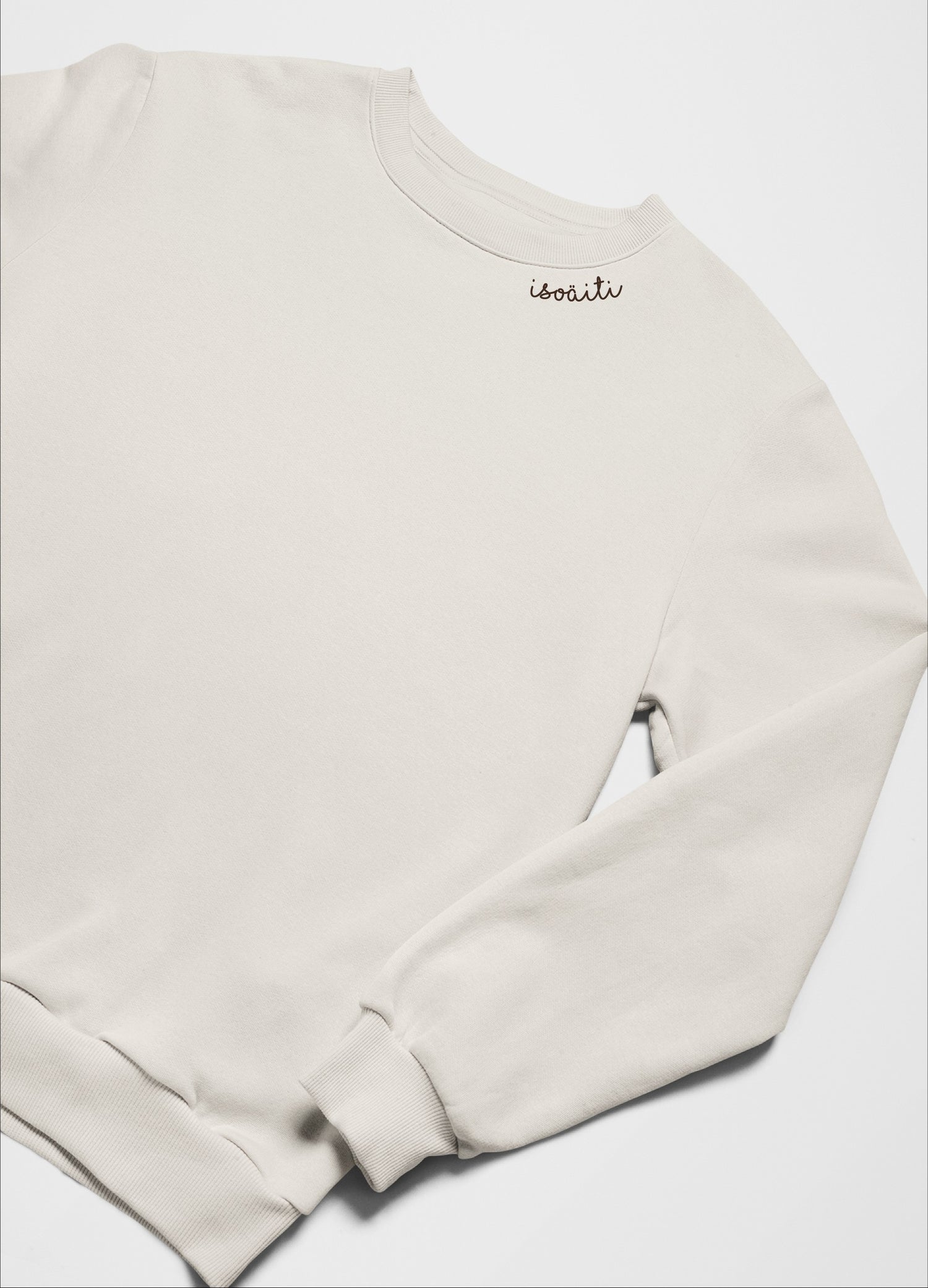 Embroidered Collar Organic Cotton Sweatshirt "Isoäiti" (FI)