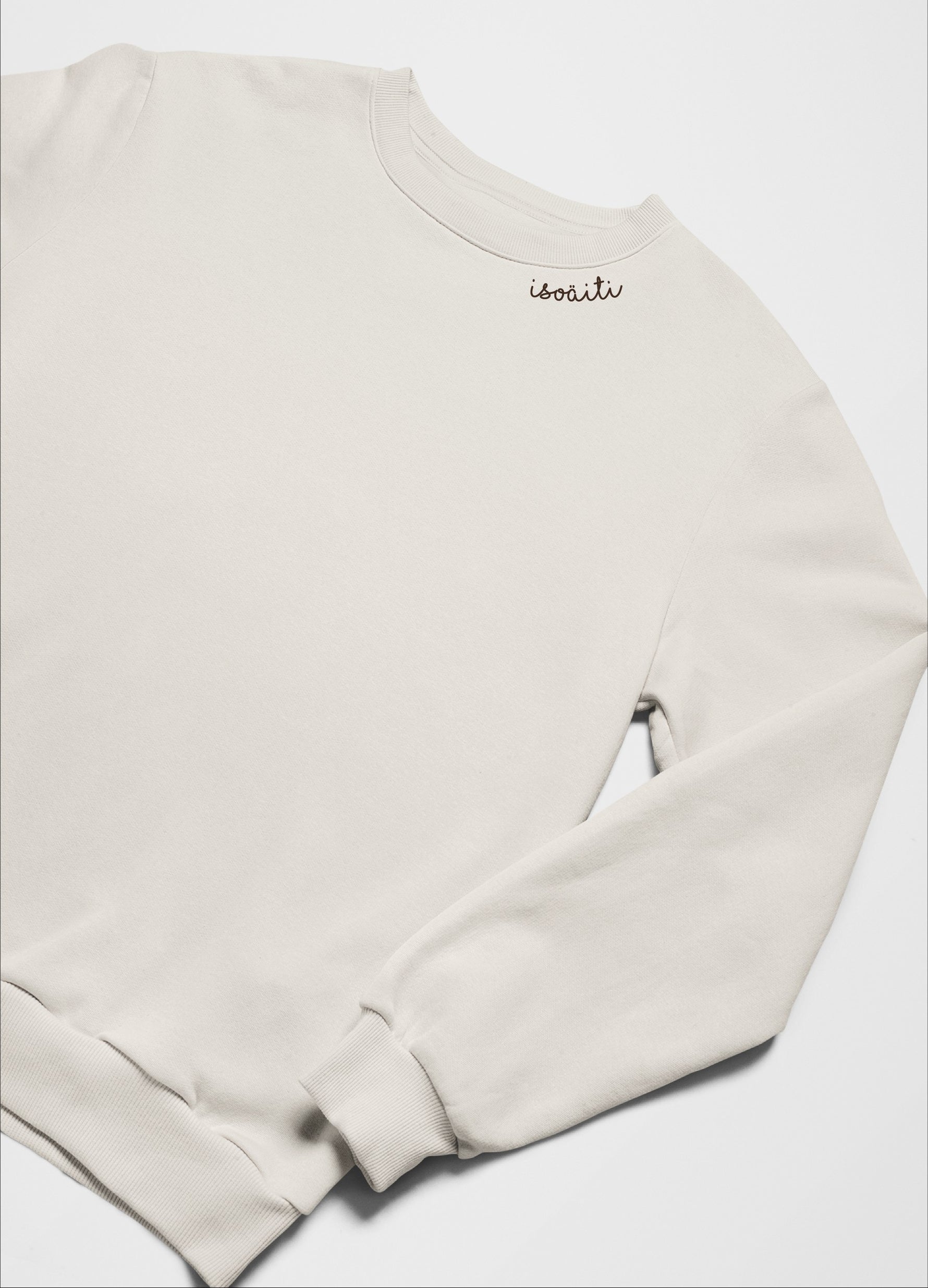 Embroidered Collar Organic Cotton Sweatshirt "Isoäiti" (FI)